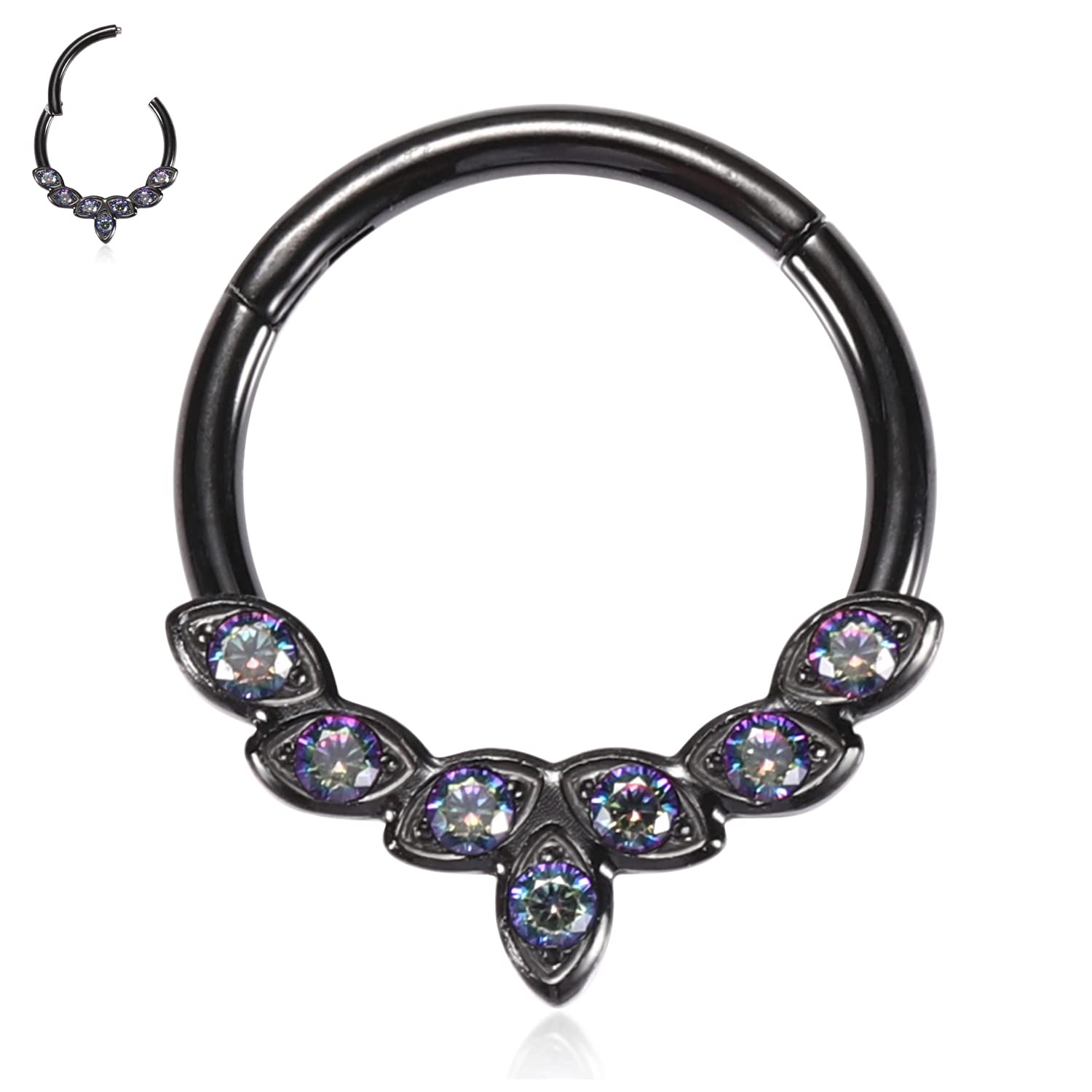 hengkaixuan Unique Animal Shape Septum Nose Ring Septum Jewellery 16G Daith Earrings Surgical Steel Nose Hoop Septum Clicker Conch Piercing Jewellery Rook Helix Tragus Cartilage Lobe Hoop Earring — view 46