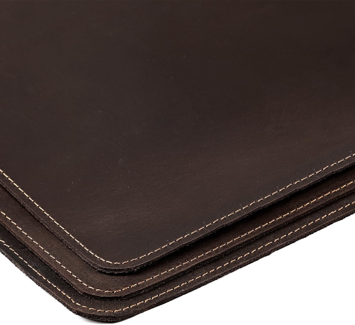 Full Grain Genuine Leather Desk Pad Large Retro Mouse Pad 35.4" x 17.7" Vintage Leather Desk Protector Desktop Cover Non-Slip Writing Blotter Coffee Bar Mat for Office Home