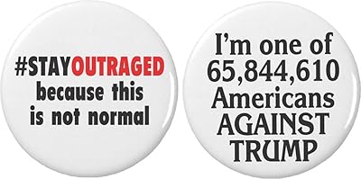 Set 2 Stay Outraged/Americans Against Trump 1.25â€ Pinback Buttons Pins Anti