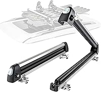 AA Products 33'' Aluminum Universal Ski Roof Rack - Fits 6 Pairs Skis or 4 Snowboards, Crossbar Compatible Carrier