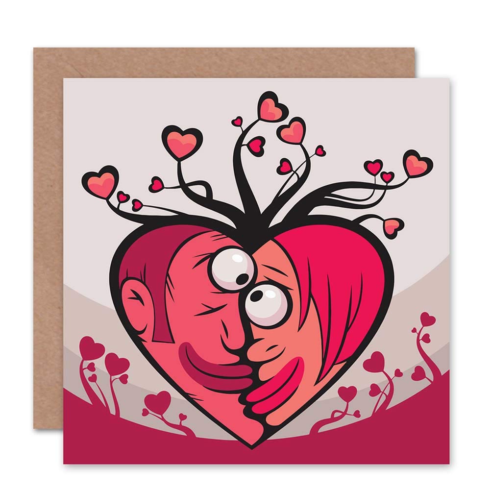 Wee Blue Coo LOVE VALENTINE ROMANCE HEARTS COUPLES BLANK GREETINGS BIRTHDAY CARD ART
