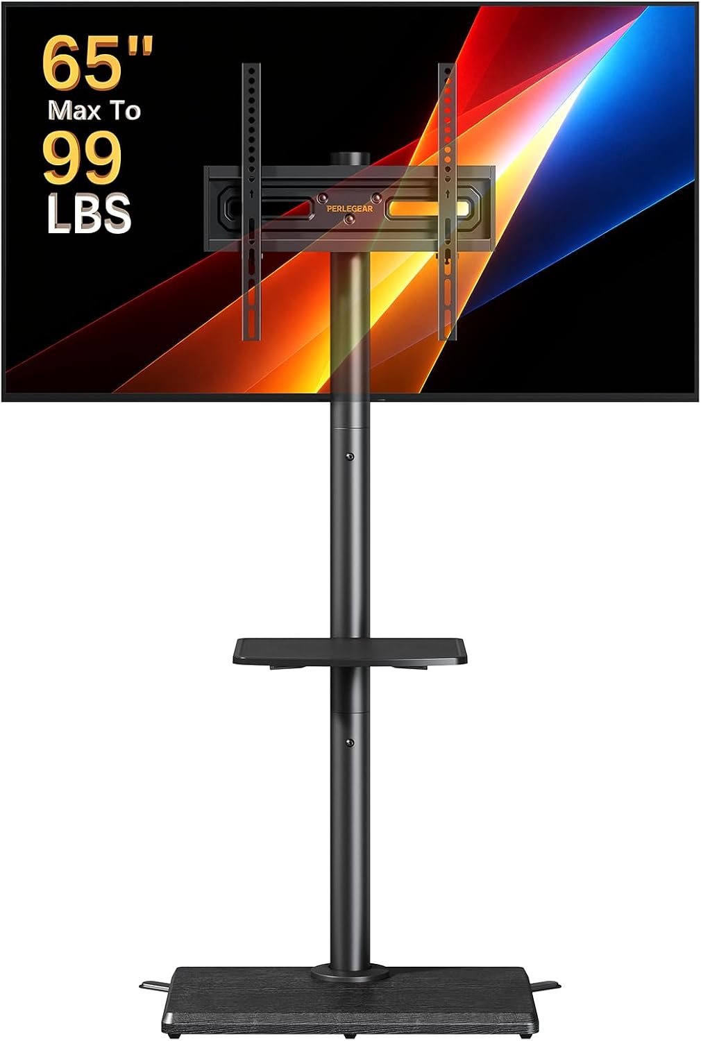 Perlegear Standing Floor TV Stand for 32–65″ TVs up to 99 lbs