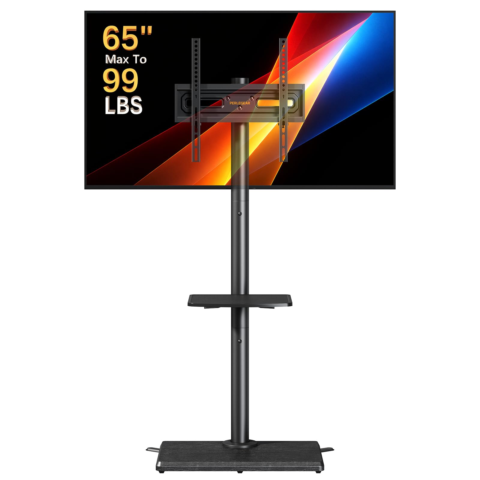 Perlegear Standing Floor TV Stand for 32–65" TVs up to 99 lbs