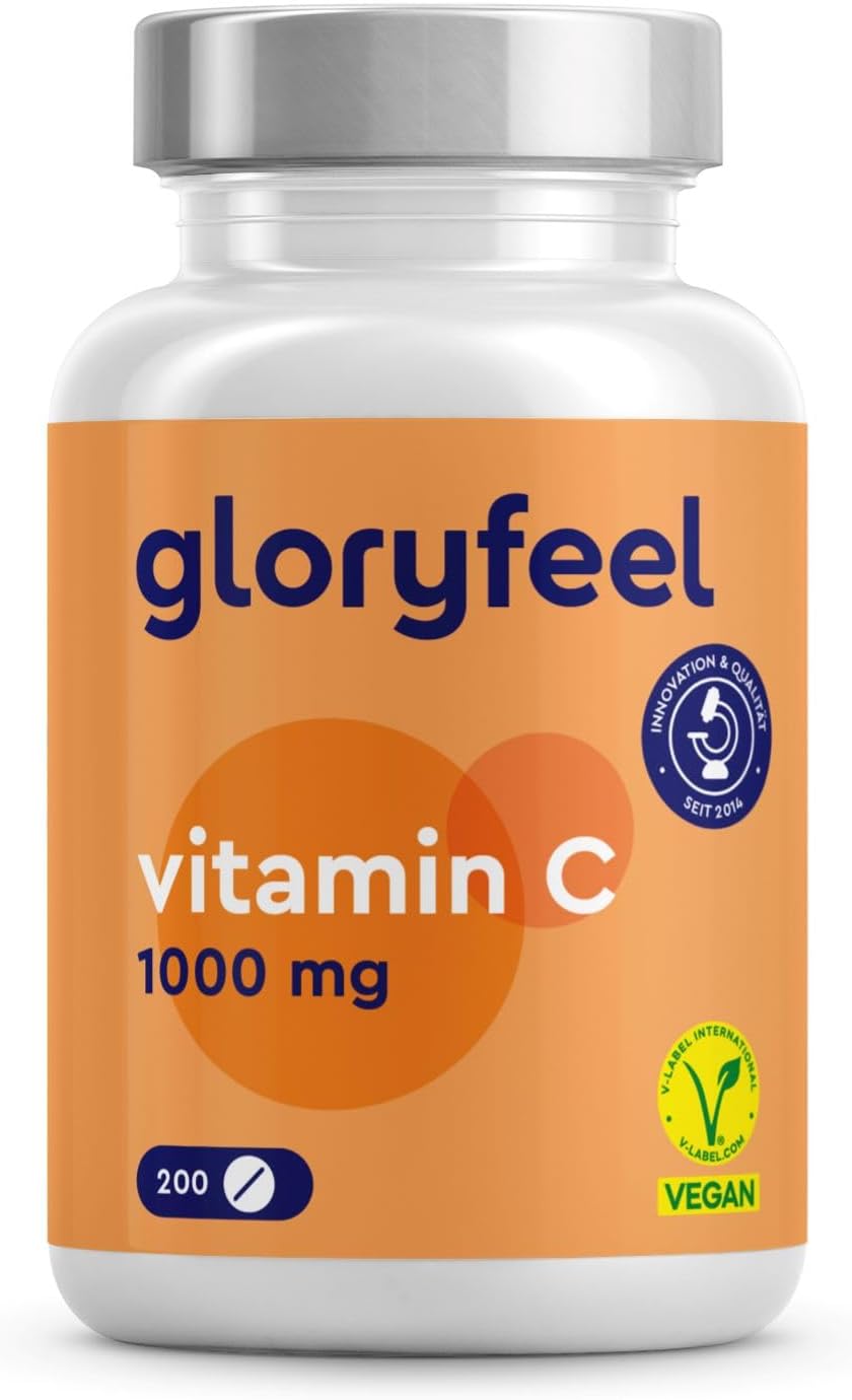 Vitamin C 1000mg - 200 Vegan Tablets (7 Month´s Supply) - High Strength Vitamin C Tablets- Immune System Support - Gluten-Free, Lactose-Free, Clinically Tested