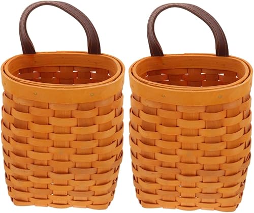 Cesta de pared de madera, cesta de pared de ratán, cesta de almacenamiento para colgar, cesta de madera, cesta de flores, cesta pequeña para colgar,
