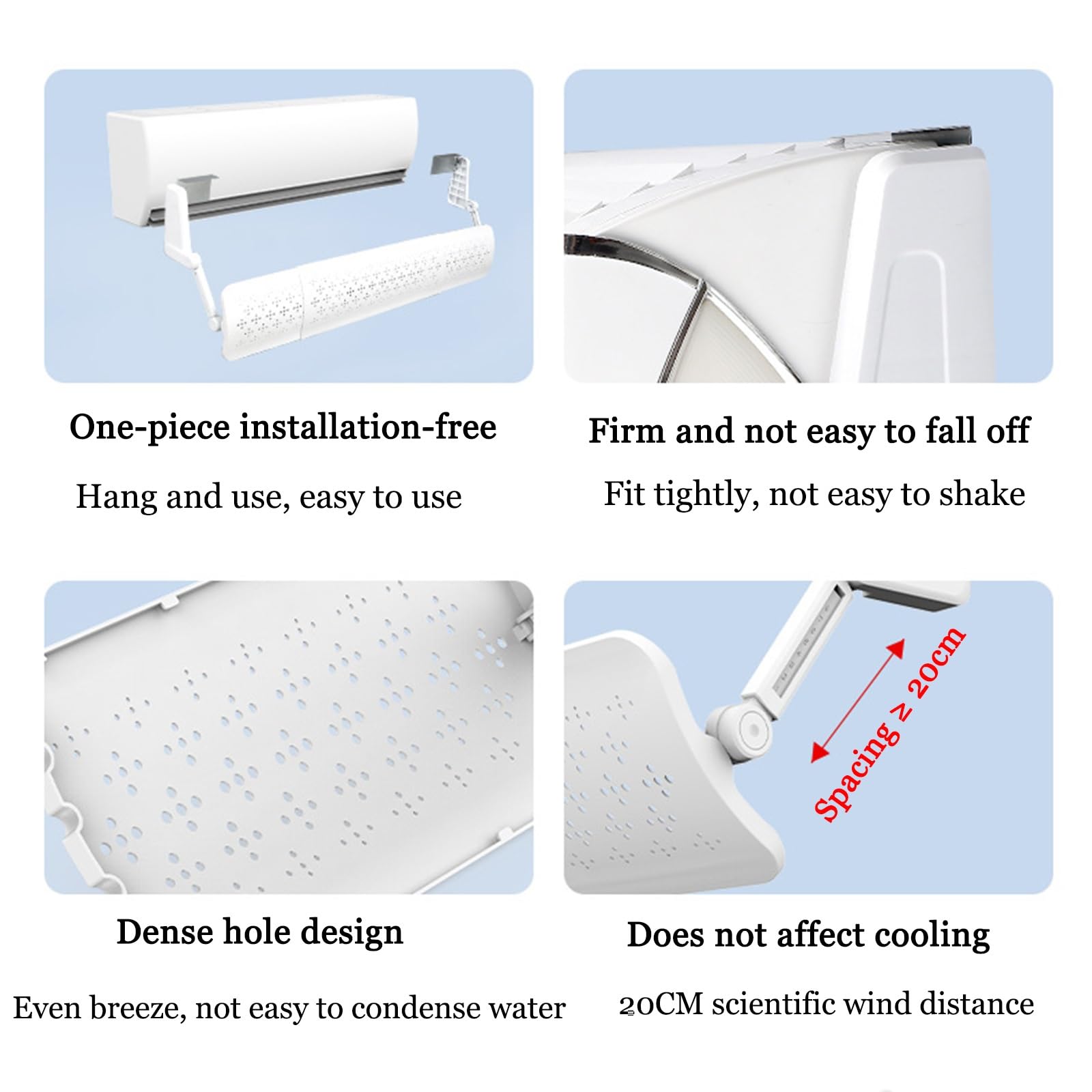Vnook Deflettore Freddo/Caldo, Deflettore Aria condizionata Regolabile, | Deflettori di ventilazione, Deflettore d'aria telescopico, Deflettore d'aria condizionata, for ufficio domestico Anti diretto