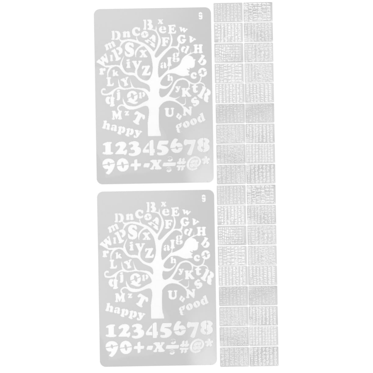 Tofficu 2 Set Stencil E Per Pittura Template Alfabeto Riutilizzabili Per Decorazioni Diy Su Tela Muro E 20 Pezzi * 2