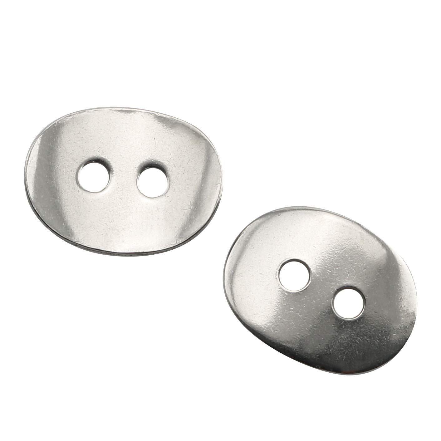 25pcs Stainless Steel Wristband Clasps - 14mm Oval Button Snaps For DIY Jewelry Making