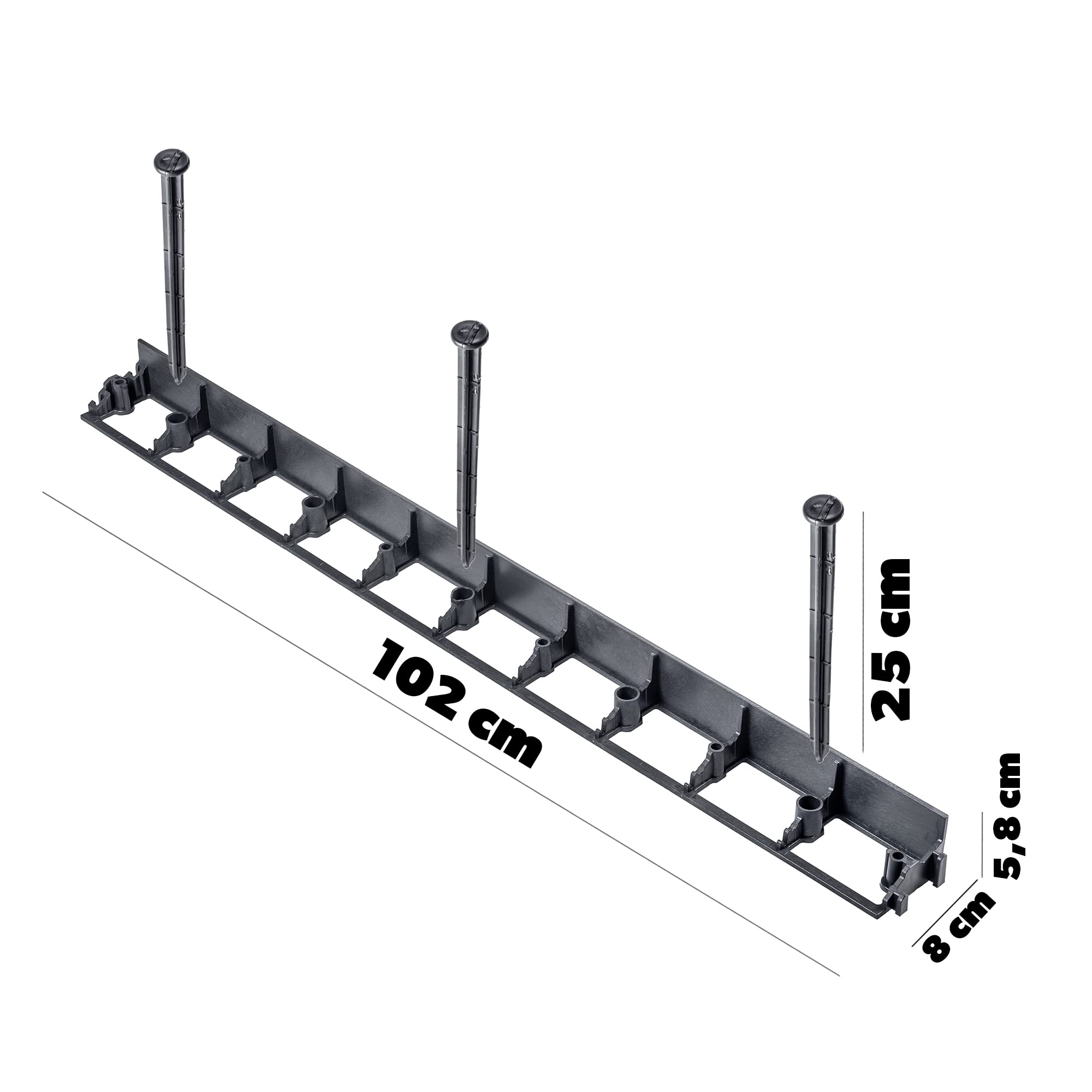 KADAX 20er Set Rasenkante, 58mm, + 60 Nägel, Beeteinfassung aus Kunststoff, Raseneinfassung mit Click-System, Beetumrandung Set, Mähkante, Pflasterkante (Schwarz, Set G)