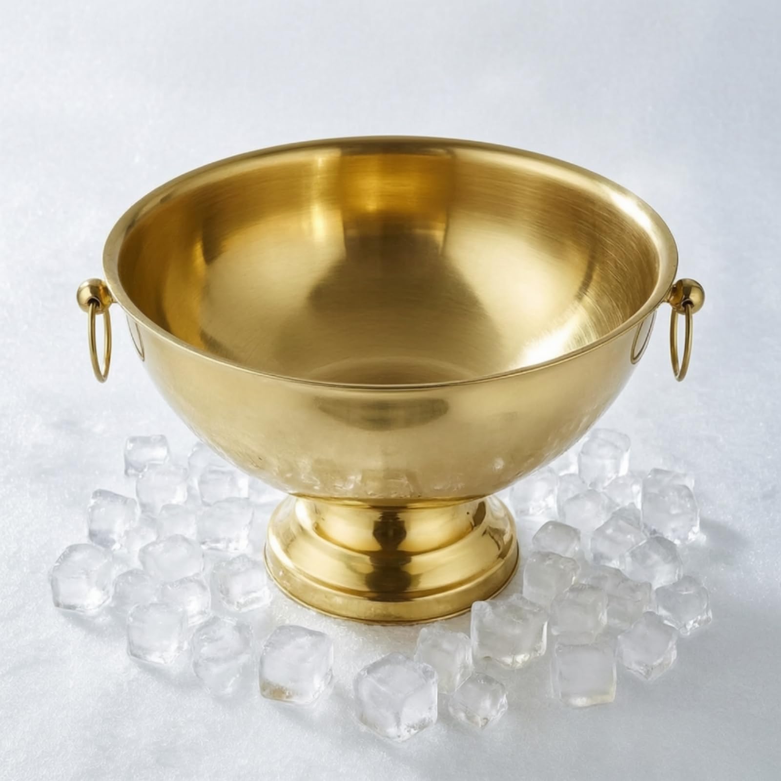 Coupe à Champagne Rafraîchisseur Seau à Vin Coupe Saladier en Acier Inoxydable Finition Miroir Silhouette Nordique Ouverture Large sur Socle Adaptée