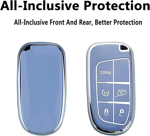 Miniatura 10 de Yuebutor Key Fob Cover Case Compatible with Jeep Grand Cherokee Compass Cherokee Renegade Shell