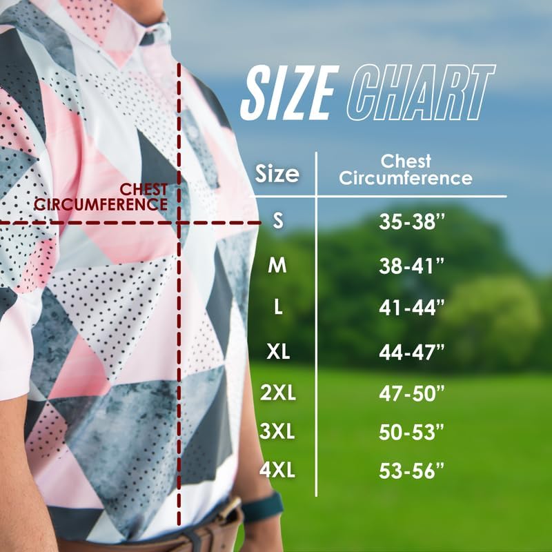 YATTA GOLF - Mens Golf Shirt Moisture Wicking Quick-Dry Short Sleeve - Standout Performance Casual Polo Shirts for Men3
