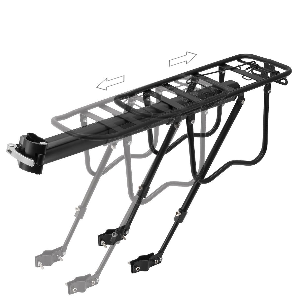 MidGard Portapacchi Posteriore Bici In Alluminio 24-29'' – Portata 50kg Con Riflettore E Parafango Incluso