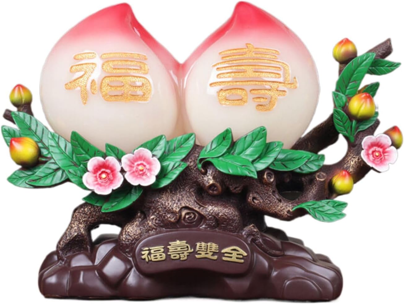 贺寿生日礼物老人长辈祝寿客厅酒柜吉祥摆设装饰品福寿寿桃摆件 Feng Shui Figurine Home Office Decor Chinese Gifts 8382