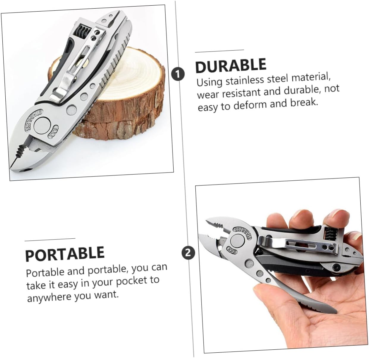 2Pcs Multi-functional Pliers Portable Outdoor Camping Tools with Wrench Screwdriver Clamp Wire Cutter Compact Survival Emergency Gear