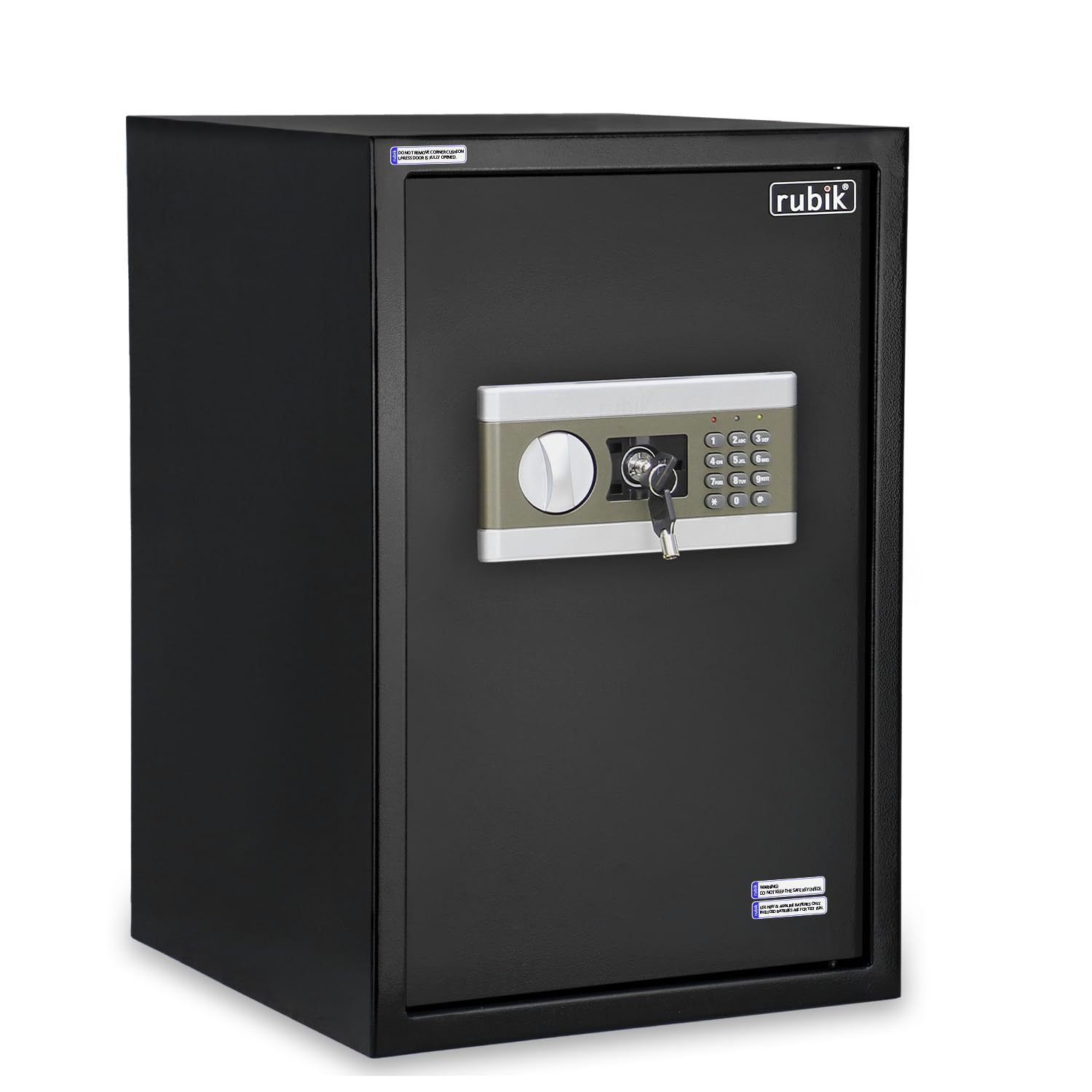 Rubik Safe Box Large with Digital Keypad and key Lock for Home Office Documents Jewelry Money Safety (Size 50x35x30cm) Black