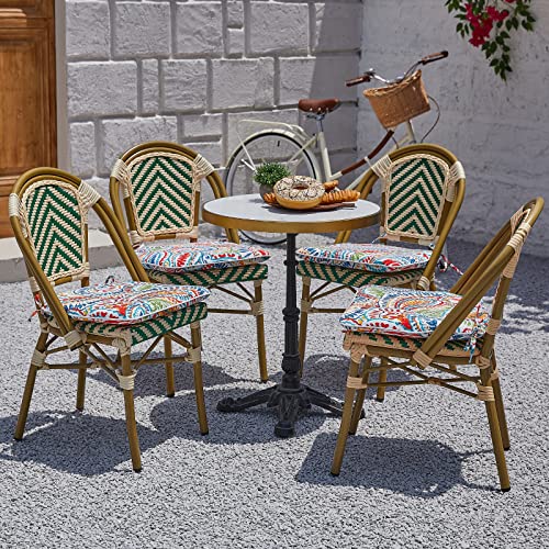 Jmgbird Outdoor Chair Cushions Pads Set Of 4, Patio Seat Cushions D16Xw17 Inch With Ties For Dining Chairs, Patio Furniture Chairs Home Garden Decoration #TOP2