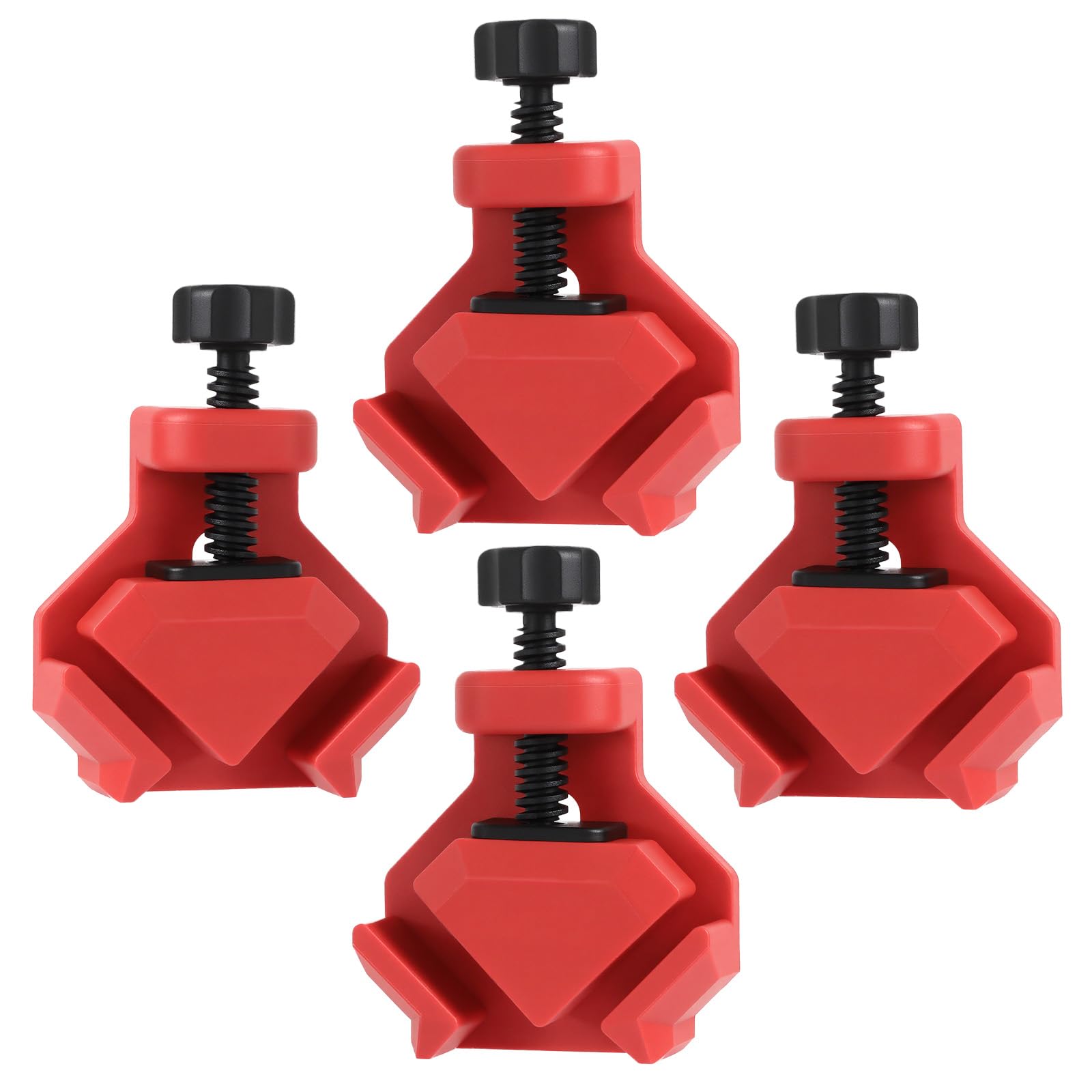 4 PCS Sargentos Carpintero de 90°, Sargentos de Apriete Ajustable, Sargentos Madera Para espesores de 2-26 mm, 250N de fuerza, Herramientas Carpinteria Madera de Posicionamiento para Carpintería