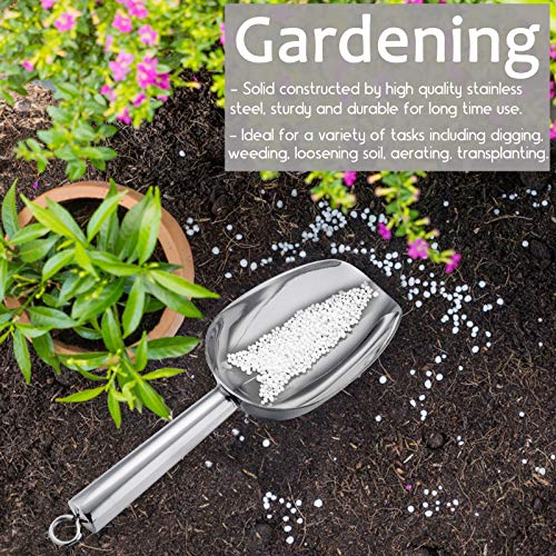 6 Ounce Ice Scoop Set Of 2, E-Far Small Stainless Steel Scoops For Ice Cube/Candy/Flour/Sugar, Metal Utility Scoops For Canisters, Baking, Kitchen Pantry, Rust Free & Dishwasher Safe #TOP5