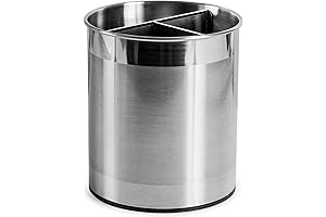 Cooler Kitchen Rotating Stainless Steel Utensil Holder Large