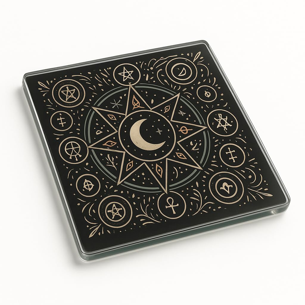 The Plum Penguin Mystic Mandala Acrylic Coaster Gift For Halloween - Enchanting Boho Design Home Decor Present