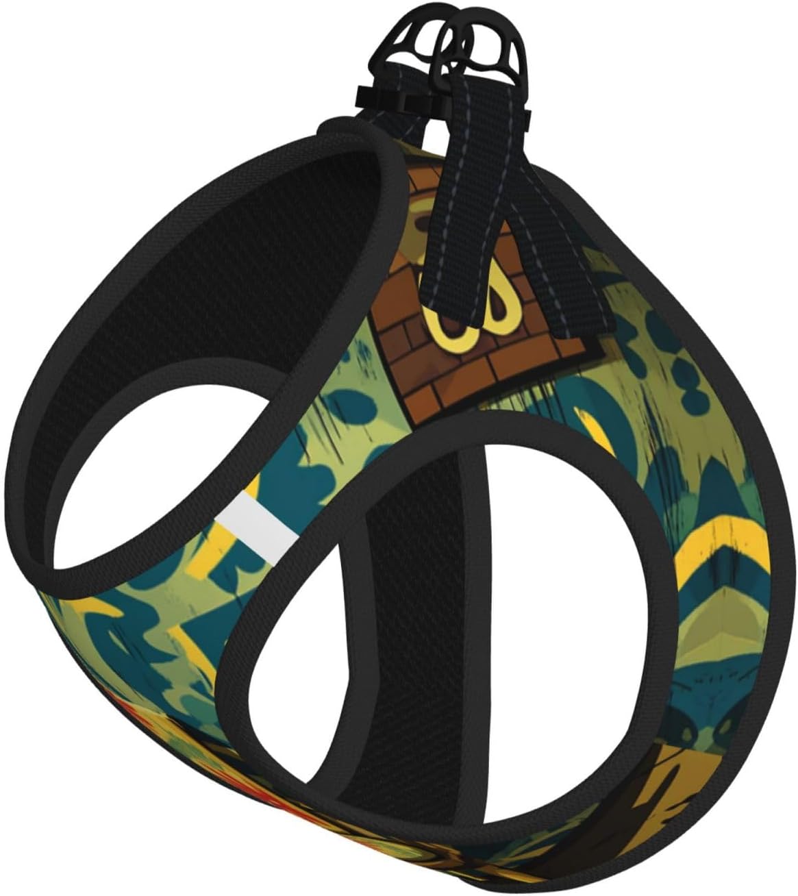 Flower Patterns, Abstract Art Pet Vest Small Size Dog Harness and Leash Set for Training, Reflective & Adjustable with Accessories Large