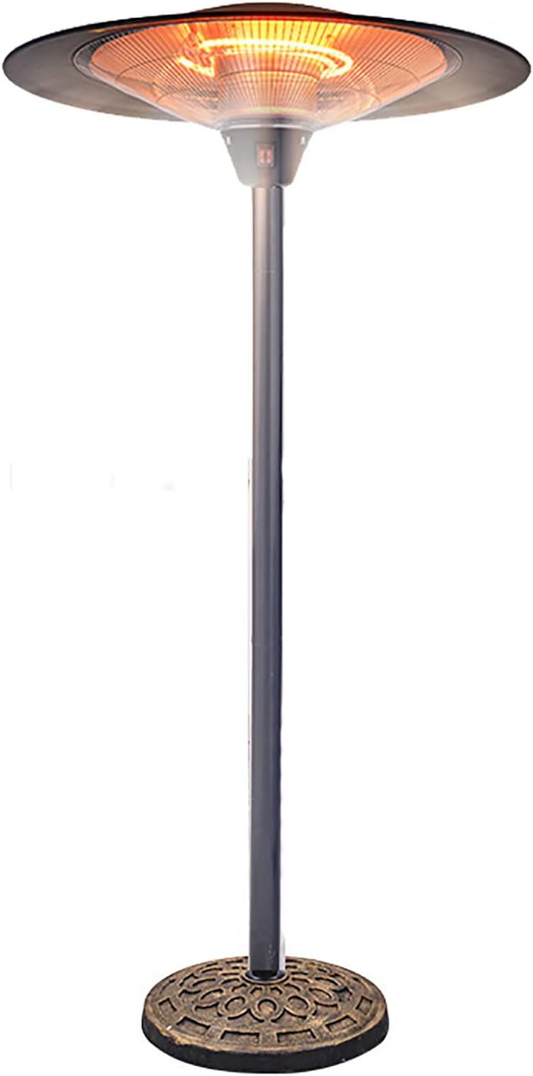 Outdoor Heaters for Patio Electric, Garage Heater Infrared Halogen Fire Tube Heater Standing Patio Heater for Garden Party Balcony, Weatherproof, 1200W / 1800W / 3000W,Height is not adjustable