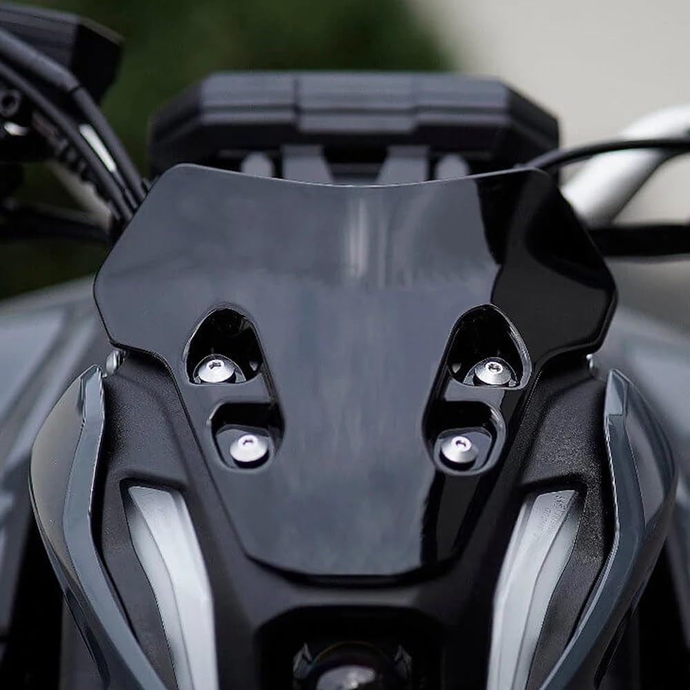 Pare-Brise Moto pour Moto MT07 MT-07 MT 07 2021 – 2024 Visière Pare-Brise Déflecteur Vent À Double Bulle Moto Pare-Brise (Couleur : Noir)