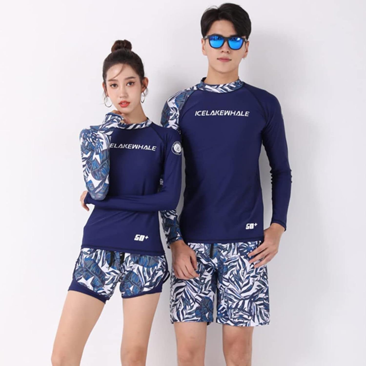 [NOMIMAS] 水着 レディース 体型カバー メンズ 長袖 上下セット Swimwear カップル ペアルック 大きいサイズ 冷
