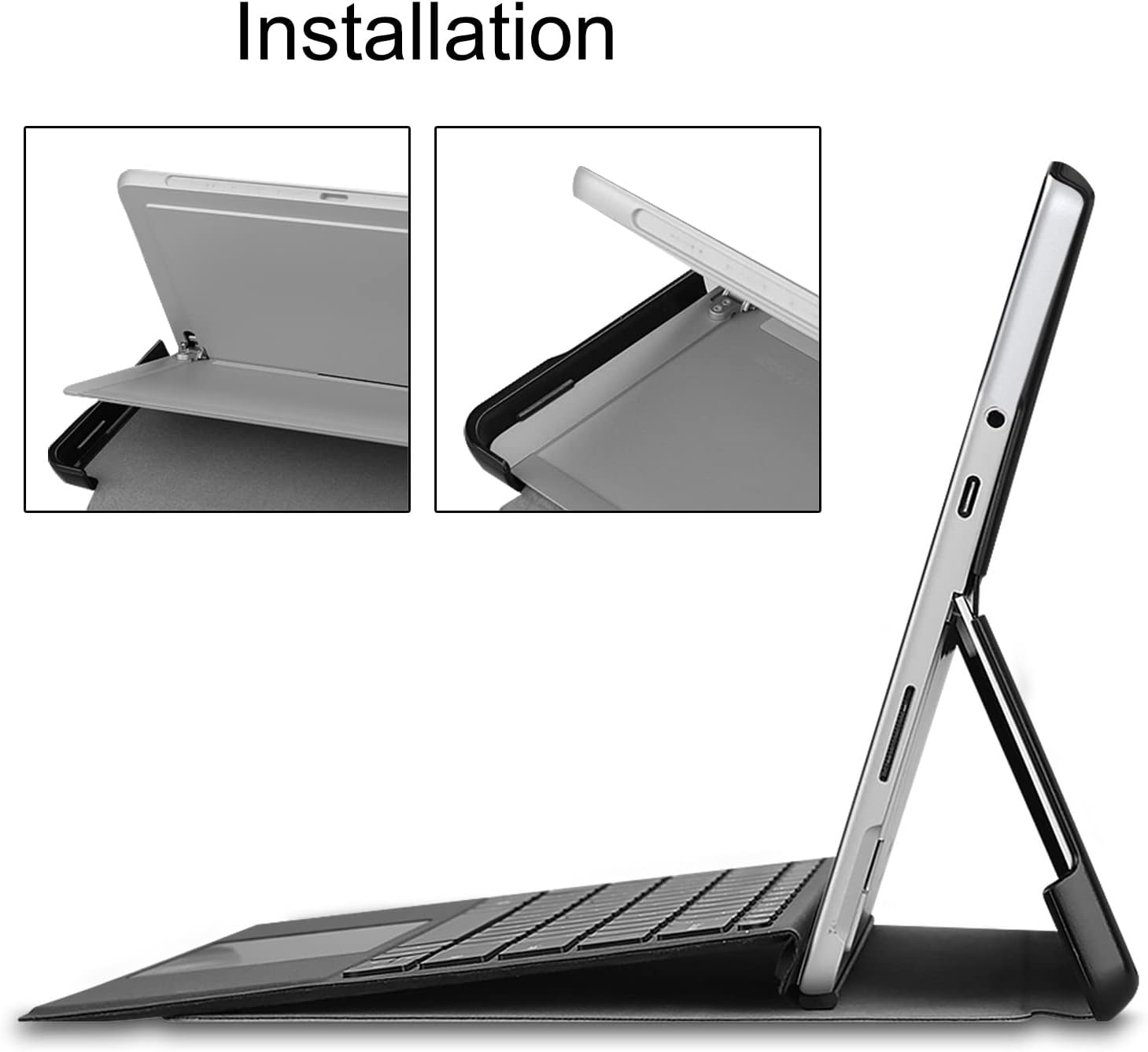 Compatible with Case for Microsoft Surface Pro 8 Tablet, Ultra Slim Lightweight TPU Silicone Soft Shell Magnetic Cover Case with Stand Tablet case (Dark Green)