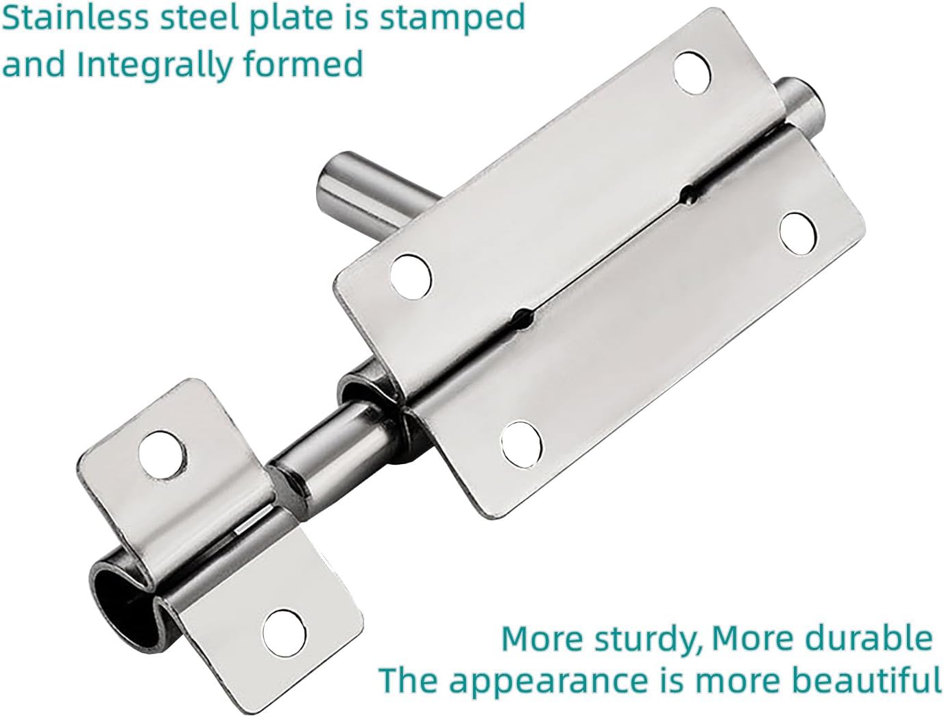 3inch Barrel Bolt Latch, Sliding Door Latch Lock, 304 Stainless Steel Thickened, Slide Bolt Latch with Screws(2Pack/Chrome)