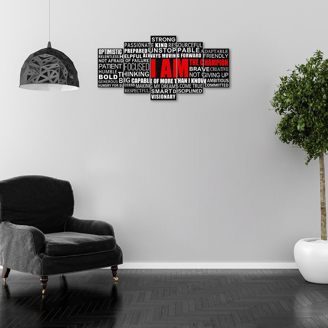 Merrleem Positive Affirmations Canvas Wall Art Prints, Inspirational Quotes Art Decor Picture, Office Study Room Bedroom Decoration (Small, Wrapped Canvas) - Image 5