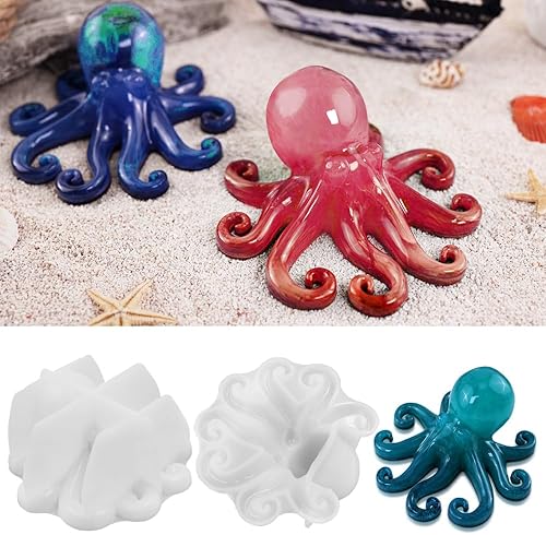 Miniatura 6 de 2 moldes de resina de rana pulpo, moldes de resina epoxi de animales 3D, moldes de fundición de resina de silicona para decoración del hogar,