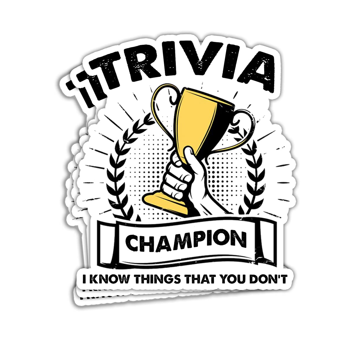 Amazon.com: COIASY (3 Pcs) Trivia Champion Sticker I Know Things That ...