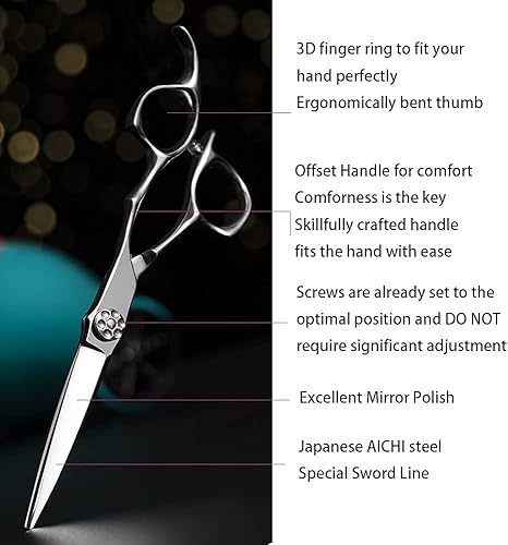 Miniatura 5 de AOLANDUO - Juego de tijeras de corte de cabello y tijeras de adelgazamiento, acero VG10, borde de afeitar, ergonómicas, 1 paquete, 6 pulgadas