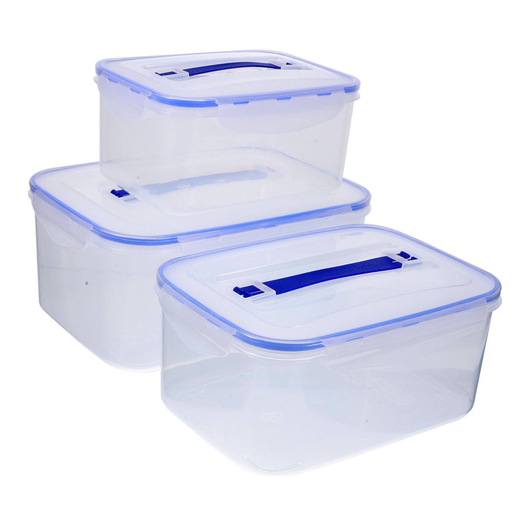 Garneck 3pcs Airtight Food Storage Containers Set for Kitchen Capacity Transparent Storage Boxes for Grains Beans Rice & Spaghetti 2400ml 5800ml