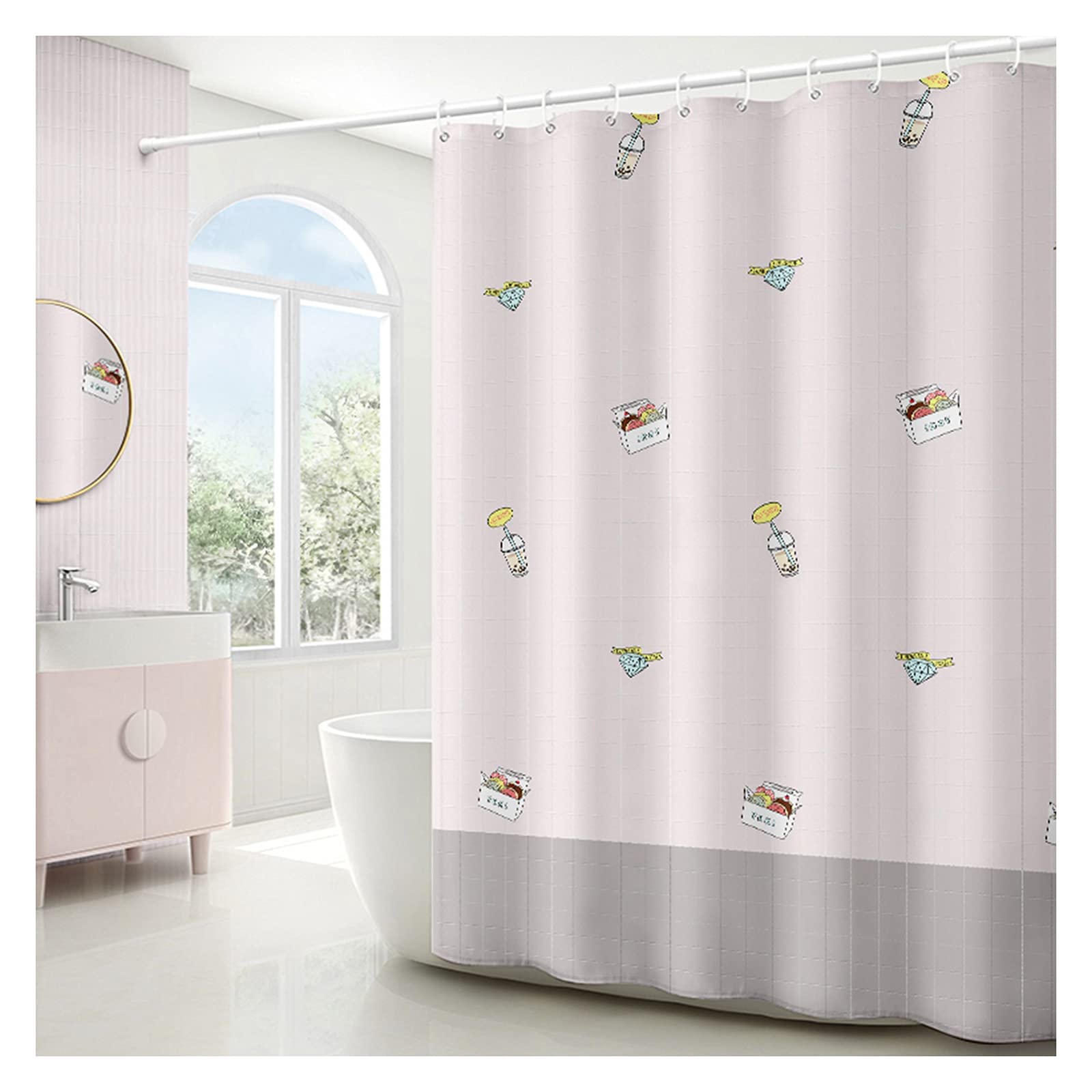 Rideau de douche imperméable opaque anti-moisissure séparation de bain 200x180