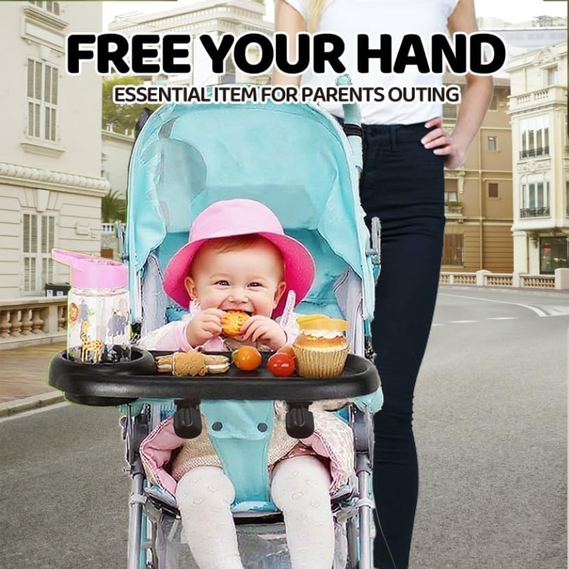 Miniatura 7 de Accesorio universal 3 en 1 para cochecito de bebé, con soporte para teléfono y portavasos, accesorios de equipo de viaje para bebés desmontables