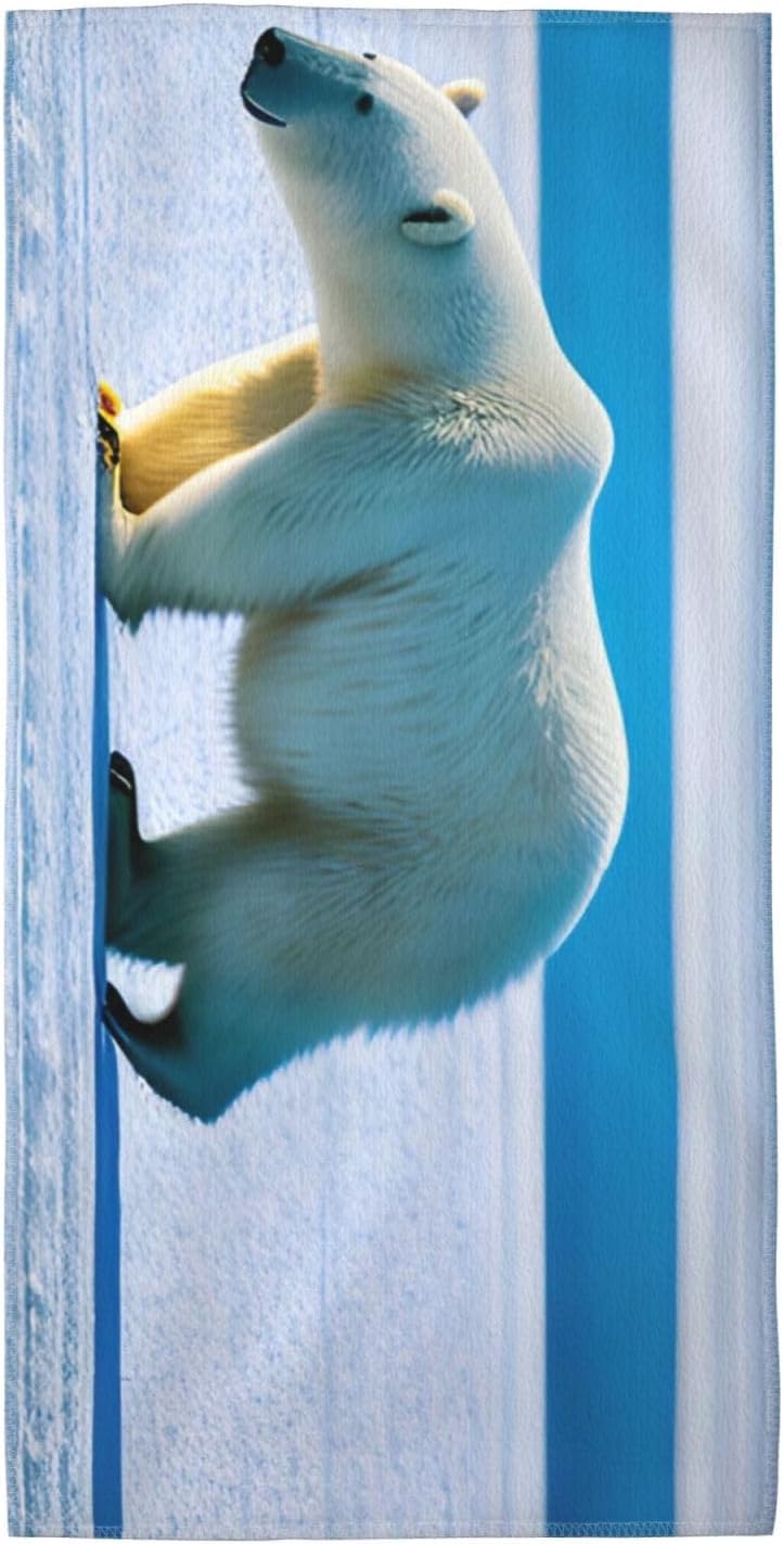 Polar Bear Ice Print Hand Towels for Kitchen, Decorative Bathroom Towels Decor Farmhouse Cute for Men Women Gifts
