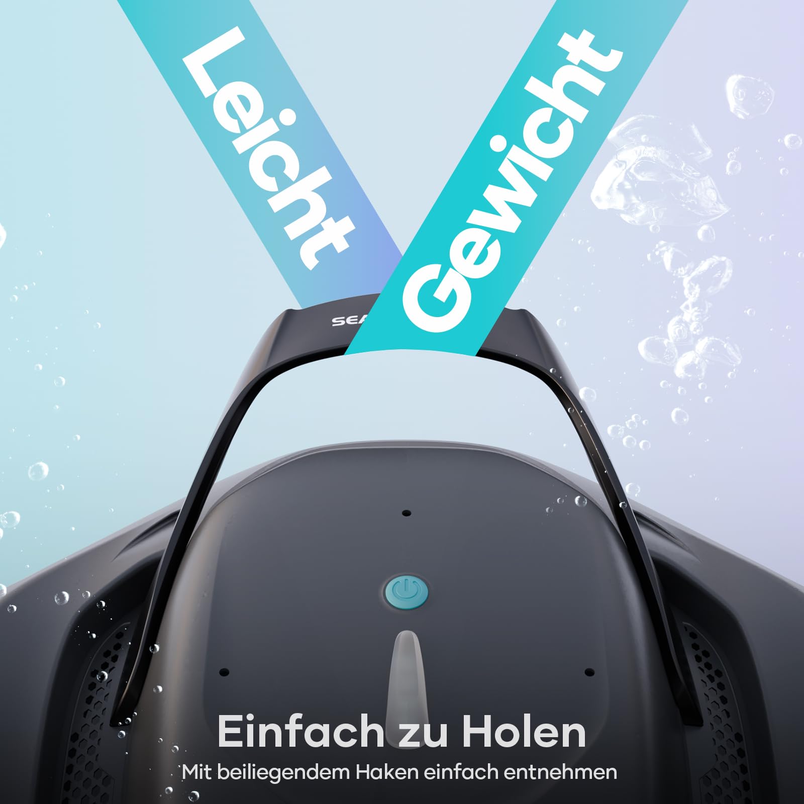 AIPER Poolroboter, Kabelloser Poolsauger mit Akku, Doppelantrieb, Selbstparken, Für Flache Pools bis 80 m², Laufzeit bis 90 Min (Generalüberholt)
