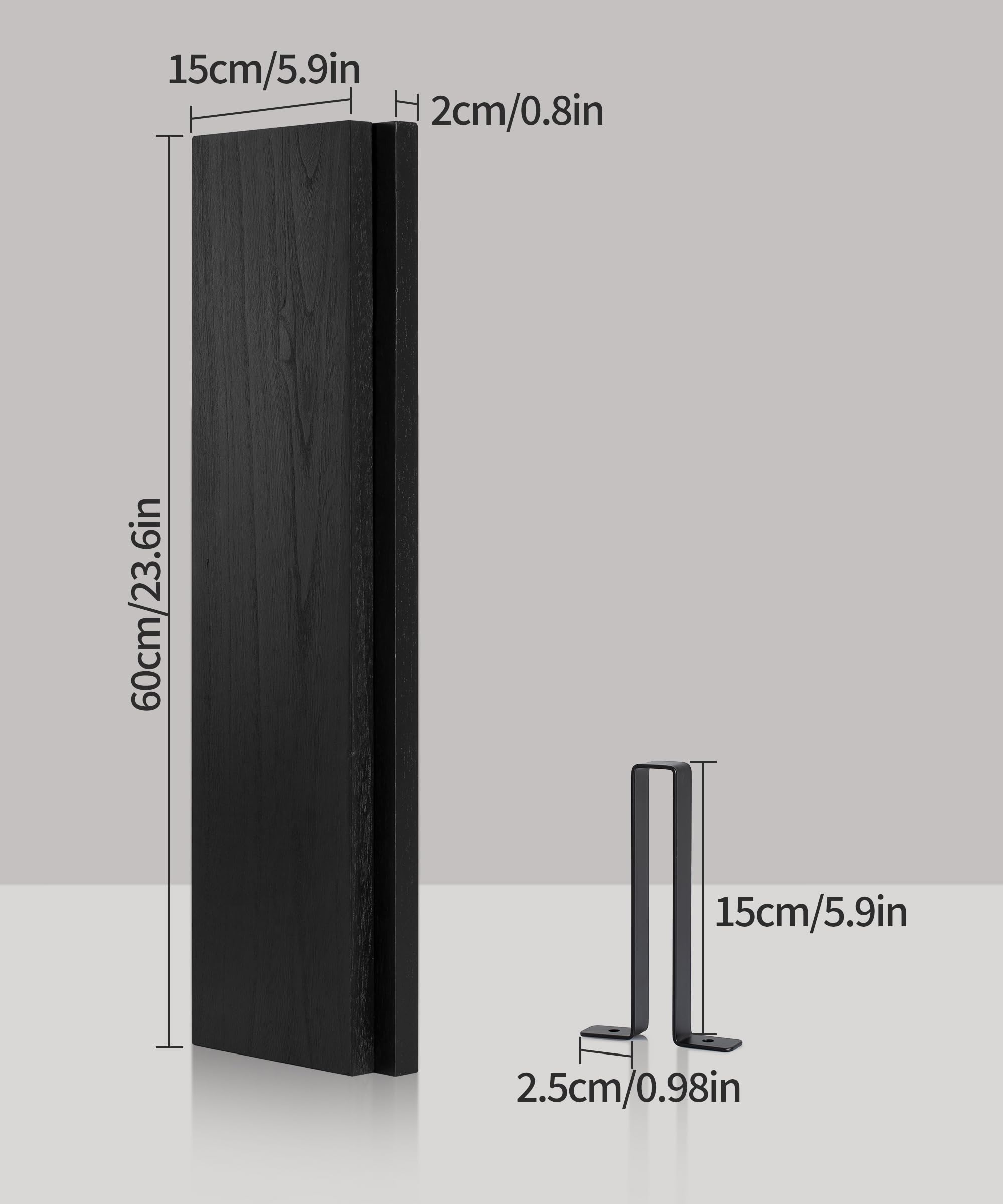 Gronda Black Floating Shelves for Wall 24 Inch Long Wall Mounted Shelves Modern Shelf Unit for Living Room Decor Bedroom Display Bathroom Kitchen Storage Set of 2 Black - Image 4