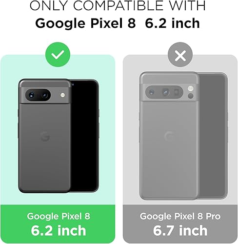 Miniatura 8 de Compatible con Pixel 8, funda de silicona líquida, funda protectora de cuerpo completo, funda protectora a prueba de golpes, forro de microfibra