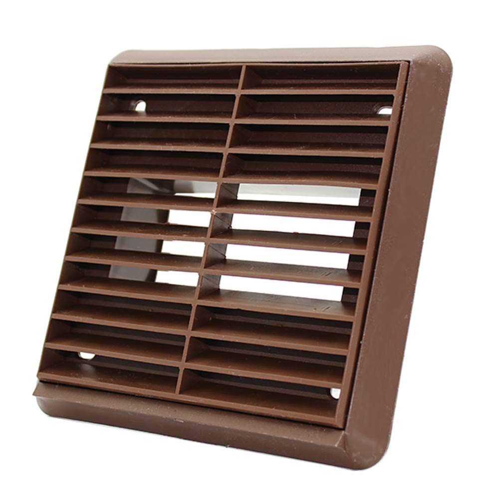 Kair Women's Brown Louvred Wall Vent Grille 155Mm External Dimension With 110Mm X 54Mm Rectangular Rear Spigot