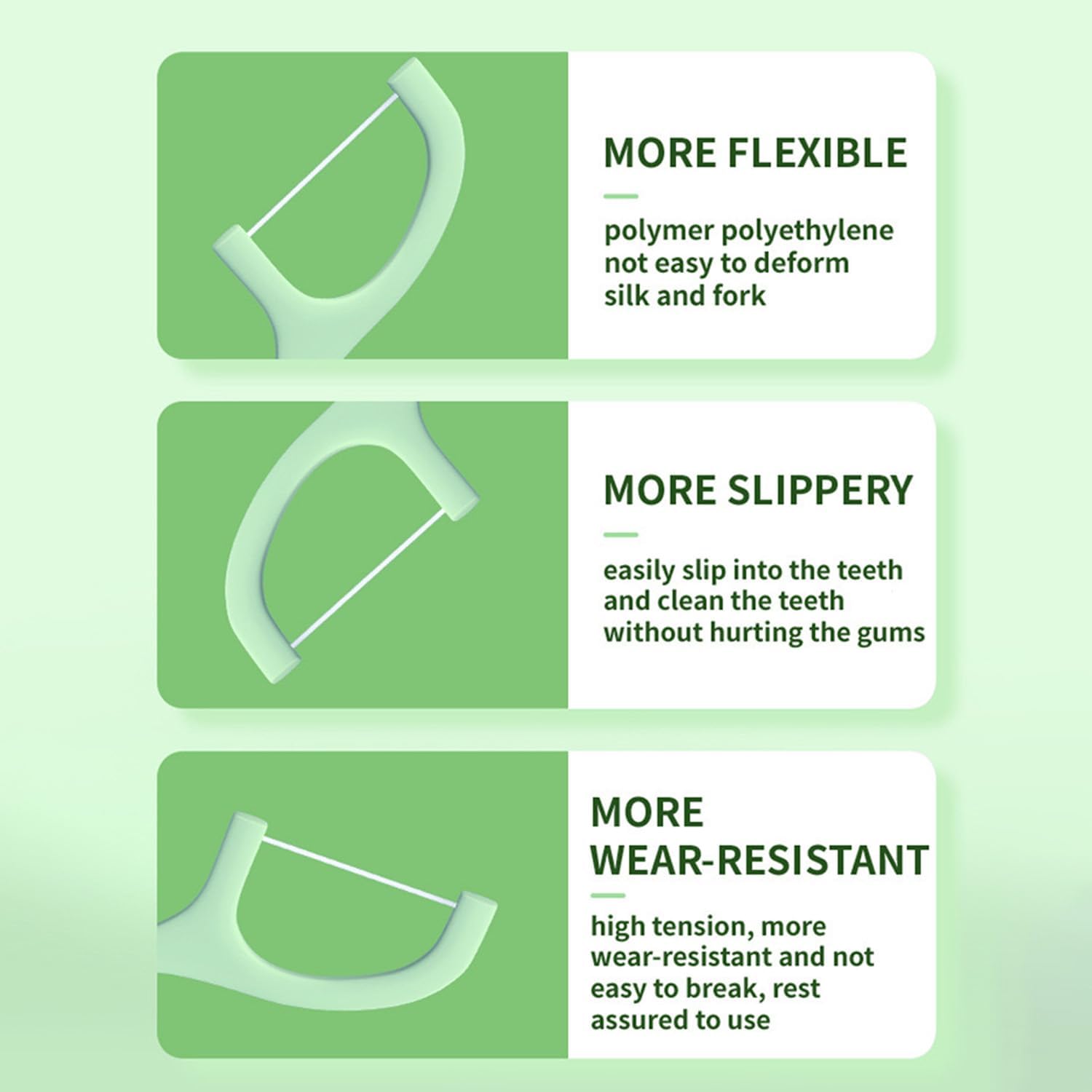 200 Count Floss Picks with 4 Travel Handy Cases, Mint Dental Floss Picks, Tooth Picks Flossers Keep Your Teeth Clean and Helps to Fight Tooth Decay, Floss Sticks for Family
