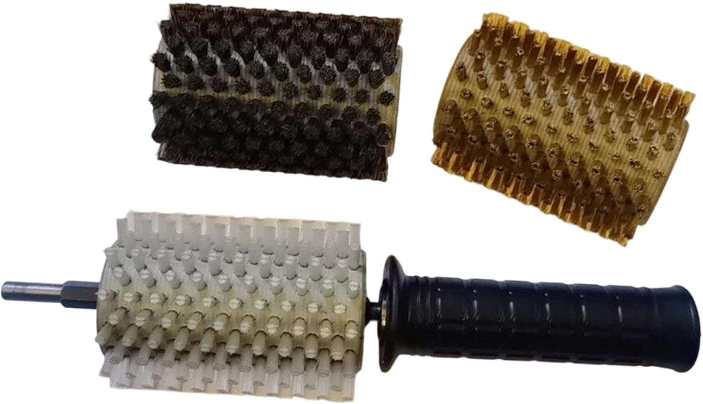 スキーブラシキット（車軸ハンドル付き）再利用可能スノーボード用ブラシセット回転ブラシ