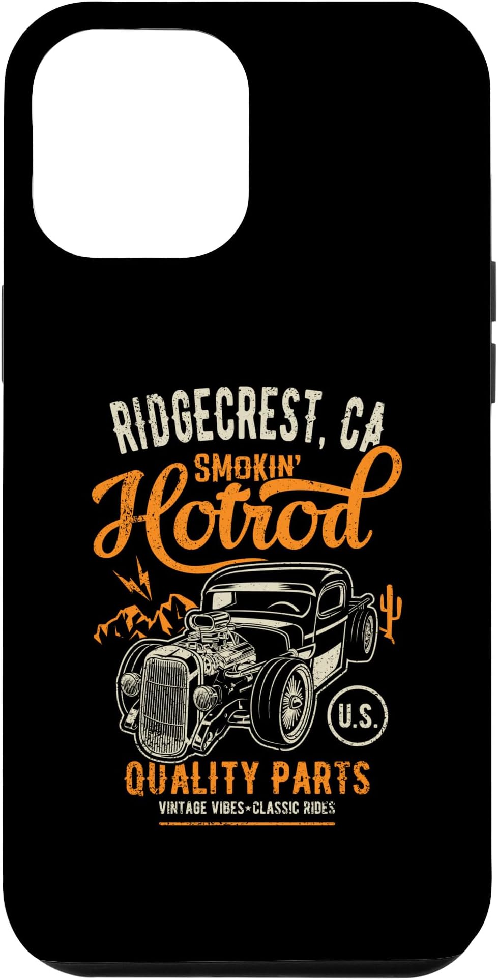 iPhone 15 Pro Max Ridgecrest California Hotrod Garage Car Distressed Design Case