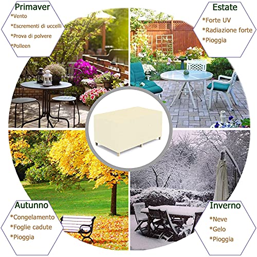 Housse de protection imperméable table de jardin bâche 420D anti-UV