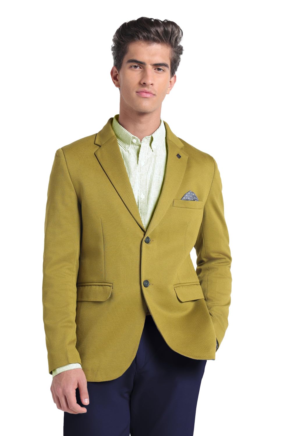 showoffff Men's Green Single Breasted Slim Fit Blazer-LBR-5500-1_Green_XXL-picture-12
