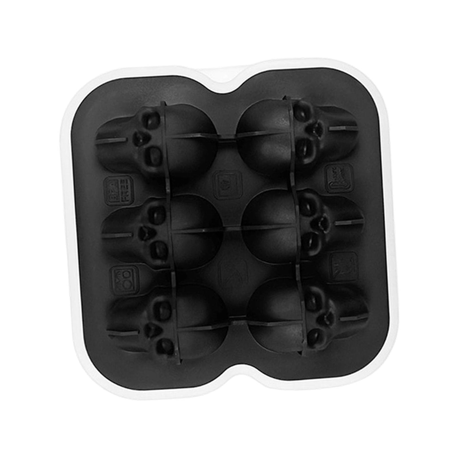 Kaeltsyn 3D Skull Silicone Ice Block Mold 4/6 Cavity Skull Block Mold Suitable for Novelty Supplies Flexible Tray
