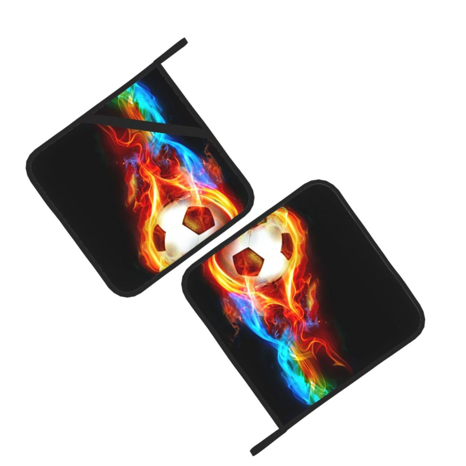 Soccer Background Printed Oven Pot Holders Set of 2 Pcs Heat Resistant Kitchen Microwave Potholders for Cooking Baking Grilling